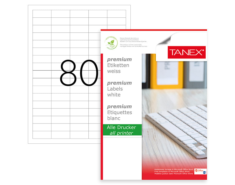 ETICHETE 80/A4 37*14.25MM COLTURI DREPTE 100/TOP TANEX ETICHETE 80/A4 37*14.25MM COLTURI DREPTE 100/TOP TANEX